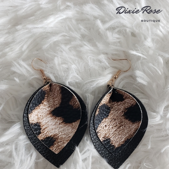 Handmade Faux Leather Earrings! - Picture 1 of 1